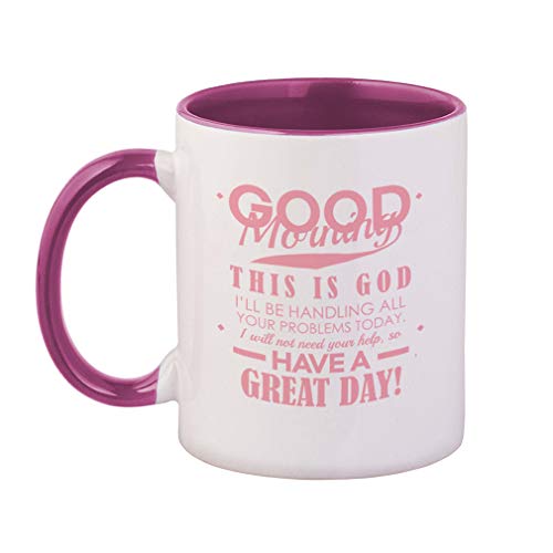 Style In Print Pink Ceramic Mug - Inspirational Good Morning Coffee Cup