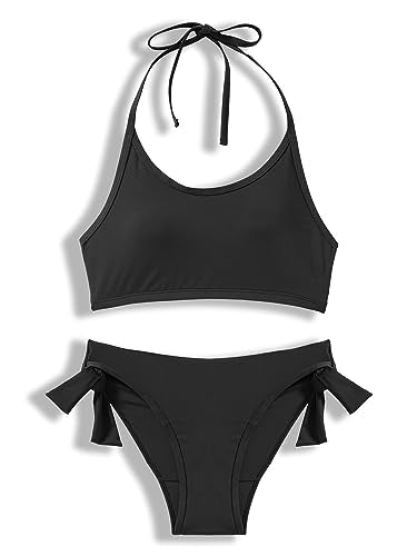 Beautikini Period Bikinis X-Small Black Halter Two-Piece Swimsuit