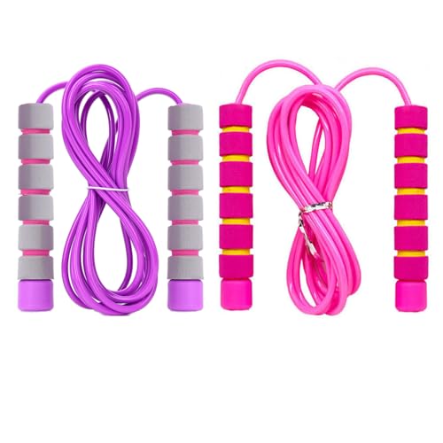 Adjustable Soft Jump Rope with Foam Handles - Pink & Purple