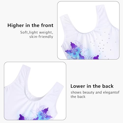 Shiny Gymnastics Leotard for Girls - Aquabutterfly - Size 2-3T