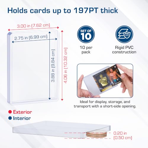 BCW 197 PT. Thick Card Topload Holder - Pack of 10 | Durable Rigid