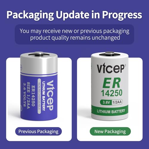 ER14250 Lithium Battery 2-Pack - 3.6V 1200mAh Non-Rechargeable