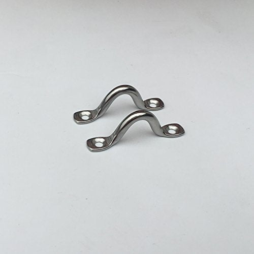 8 Pcs Stainless Steel Pad Eye Straps with 16 Screws - 3/8"
