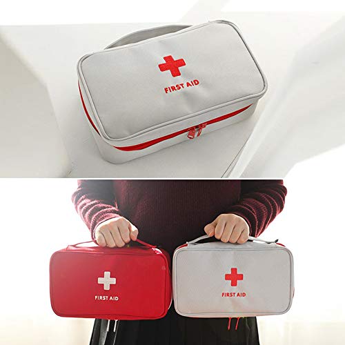 First Aid Bag - Mini Empty Medical Storage Pouch for Camping & Travel - Red