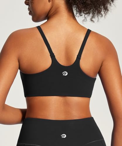 IUGA Sports Bra for Women Large Bust with Molded Cup, High Support, Black - Size Large