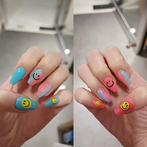 Abstract Yellow Twisted Face Nail Art Stickers - 2 Sheets