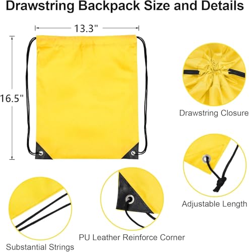 Grneric 25 Colors Drawstring Bags Bulk Cinch Sack – 16.5 x 13.3in Multicolor
