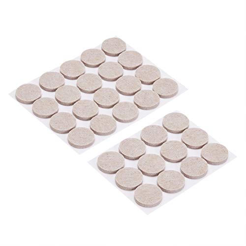 Round Self-Adhesive Felt Furniture Pads - 1 Inch - 32 Count - Beige