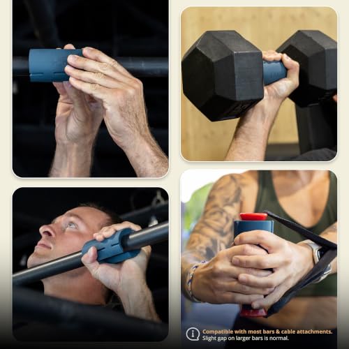 Tribus Grips I - Premium Rubber Thick Dumbbell & Barbell Handles for Grip Training