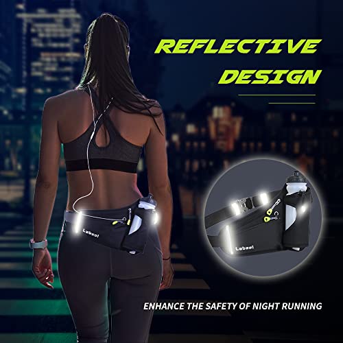 Waterproof Hydration Waist Pack with Bottle Holder - Black