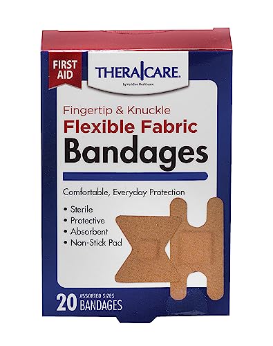 Flexible Fabric Adhesive Bandages for Fingertips & Knuckles - 20 Count