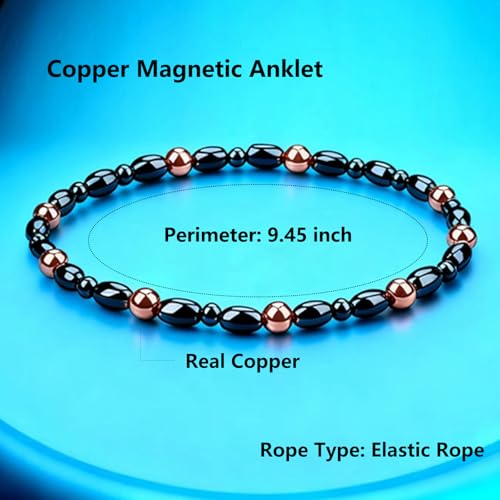 Copper Magnetic Anklet for Women - Red - 1 Pack Gift