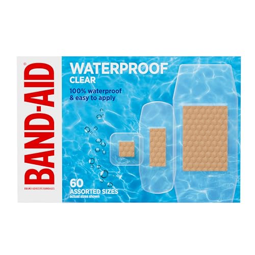 Clear Waterproof Adhesive Bandages, 60 Count - Sterile Wound Care