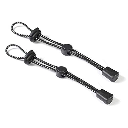 2-Piece Adjustable Hiking Pole Holder with Elastic Rope - Black
