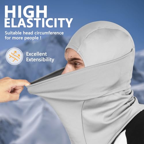 Thermal Winter Ski Mask Balaclava Full Face Mask - Pure Grey