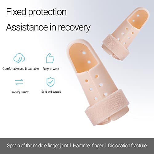Finger Splint Brace - 2 Pieces Adjustable Support for Knuckle Protection