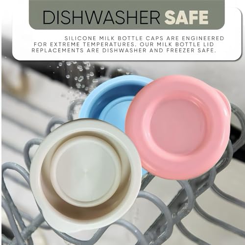 Silicone Milk Bottle Caps - 4 Pack, 48mm Reusable Lids