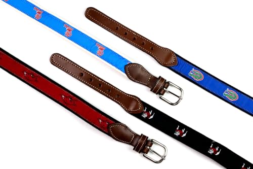 NCAA Ole Miss Rebels Genuine Leather Men's Belt - Navy, 32