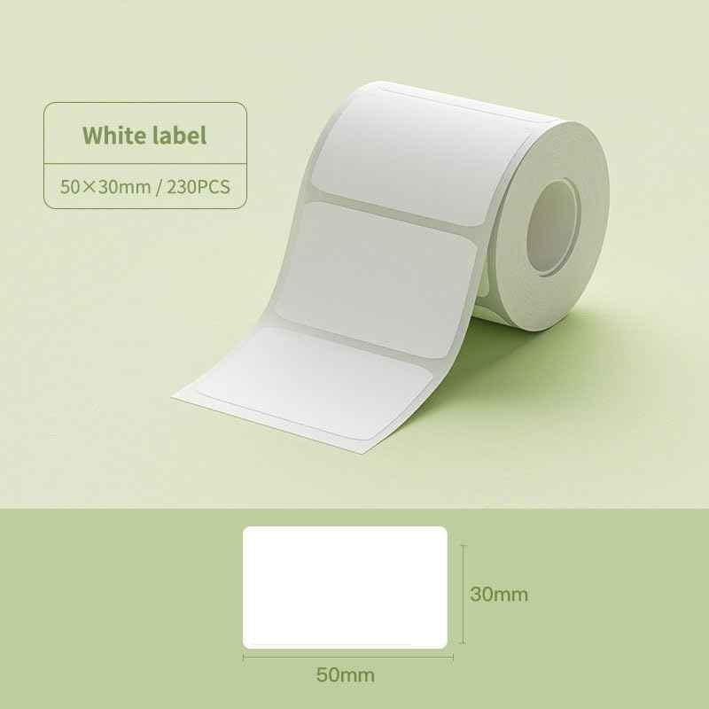9Rolls White Label 50x30mm for NIIMBOT B1 B21 B3S Label Maker,Waterproof,Self-Adhesive Label Paper Office and Home Labeling Tape Replacement.