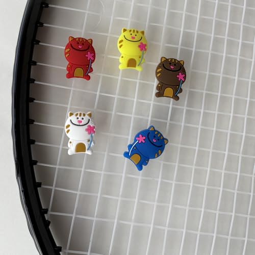 Tennis Dampener - Cute Cat Vibration Shock Absorber, 5 Pieces