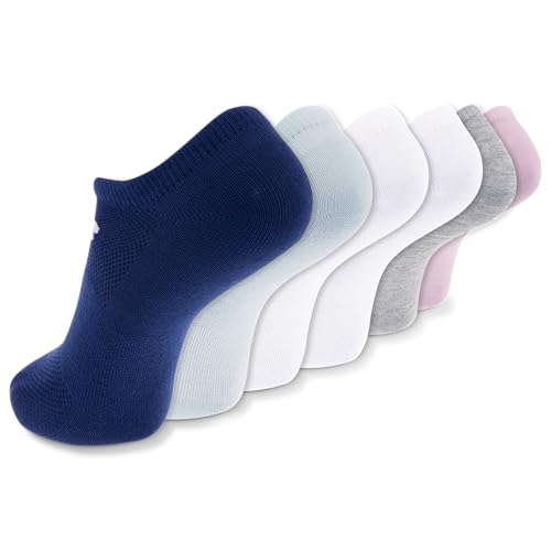 New Balance Unisex Performance Flat Knit No-Show Socks, 6-Pairs (Medium, White Assorted)