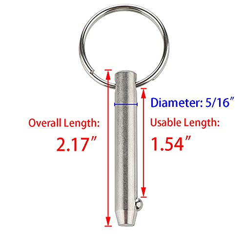 2 Pcs Quick Release Pin - 5/16" (8mm) Marine Grade Stainless Steel