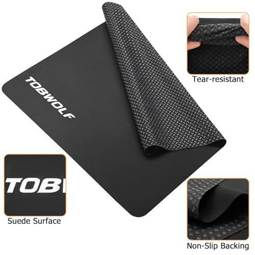 Pilates Reformer Mat - 39" x 24" Non-Slip Suede Cover - Black Suede