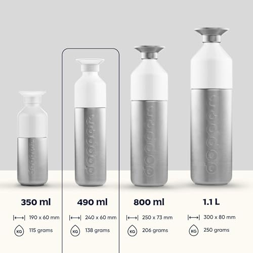 Preserve Dopper Stainless Steel Water Bottle 16.5oz Eco-Friendly Recycled BPA-Free