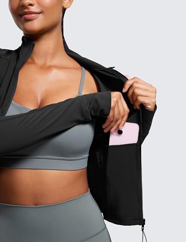 Butterluxe Athletic Jacket - Extremely Soft, Slim Fit, Full Zip, Small, Black