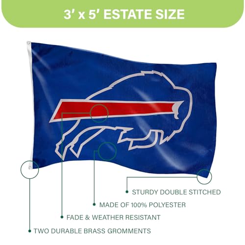 Buffalo Bills 3x5 Outdoor Flag with Grommets - Heavy Duty Durable Banner