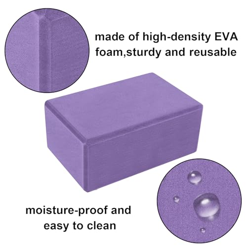 EVA Foam Yoga Blocks - 2 Pack 4x6x9 Inch - Black