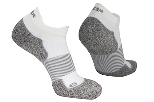 OS1st Pickleball Sock Medium White No-Show - 360° Blister Protection, Lightweight & Moisture-Wicking