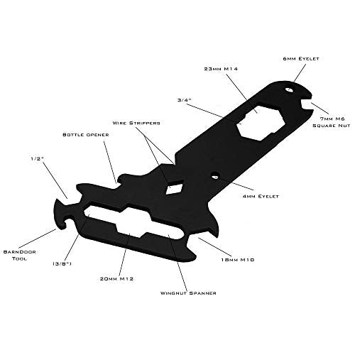 Dirty Rigger DTY-MULTITOOL 14-in-1 Black Multi-Tool with Rigger Tools