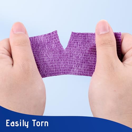 Self-Adhesive Bandage Wrap - 12 Pack, 2 Inch x 5 Yards, Colorful