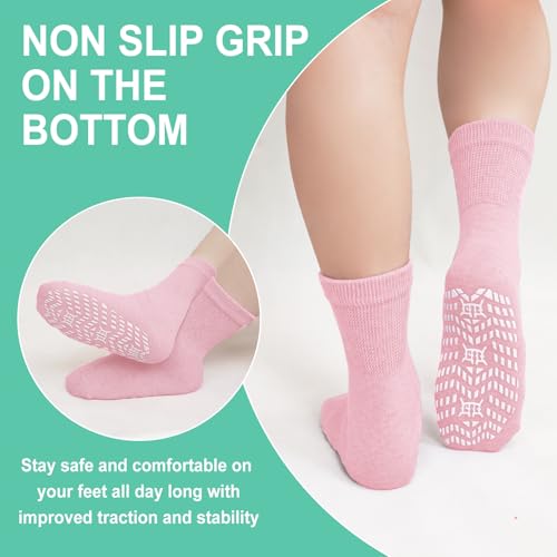 Non Slip Grip Socks for Women - Pink, 1 Pair