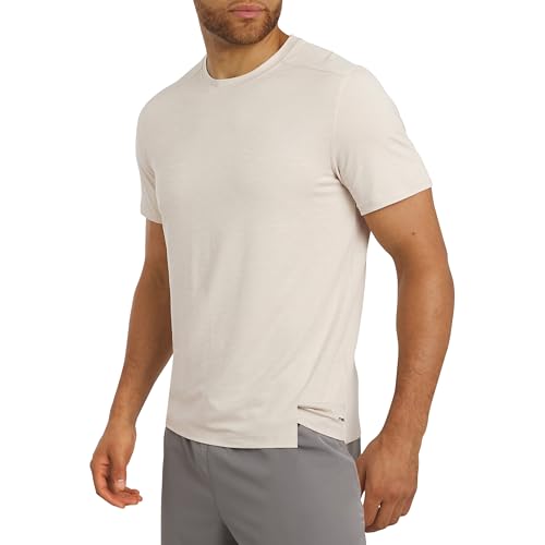 Motion Men's Slim Fit Tee Active Performance T-Shirt - Medium / Bone