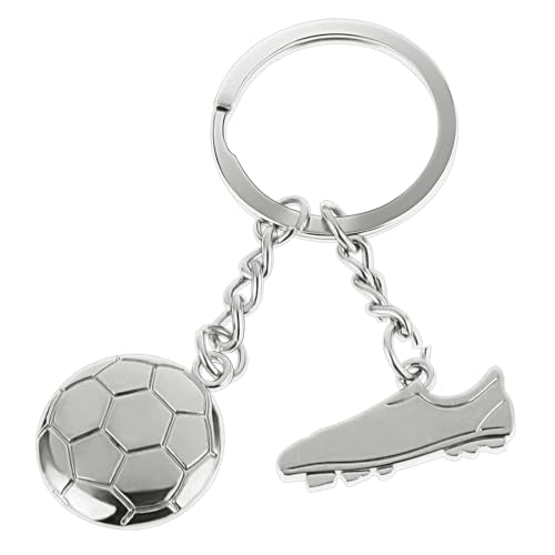 Metal Soccer Ball Keychain - Sporty Backpack Charm and Key Ring