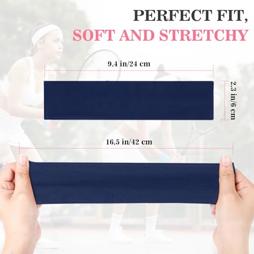 8 Pack Women's Elastic Sports Headbands - Sweat-Wicking Yoga Hair Bands - Multicolor B