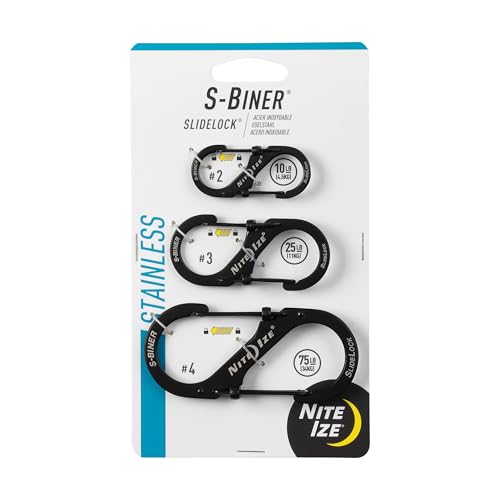 S-Biner SlideLock Stainless Steel Clip - Lockable Dual Design - Stainless