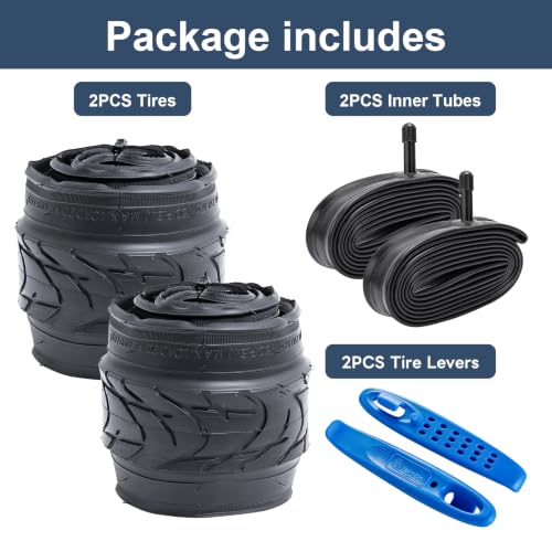 YunSCM 2-Pack 26x2.10 Bike Tires Black01 for Road Bikes