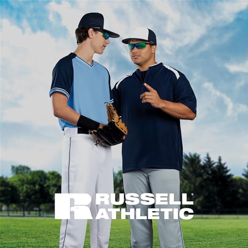 Russell Athletic Boys Youth Piped Baseball Pants - Large White/Royal