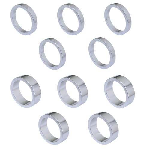 Auto-plaza 1.13” Aluminum Bicycle Head Stem Spacer Set - Silver, 10 pcs