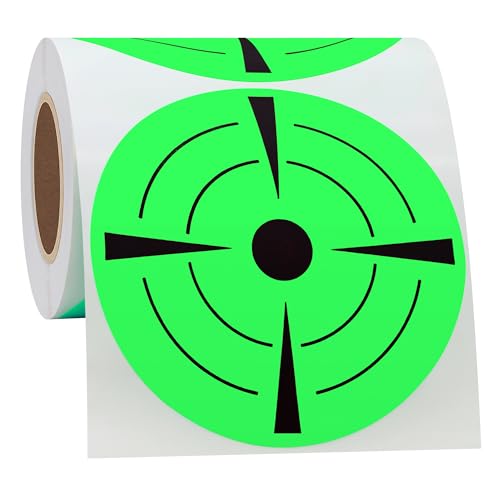 Fluorescent Green 3 Inch Round Adhesive Shooting Targets - 100 Labels