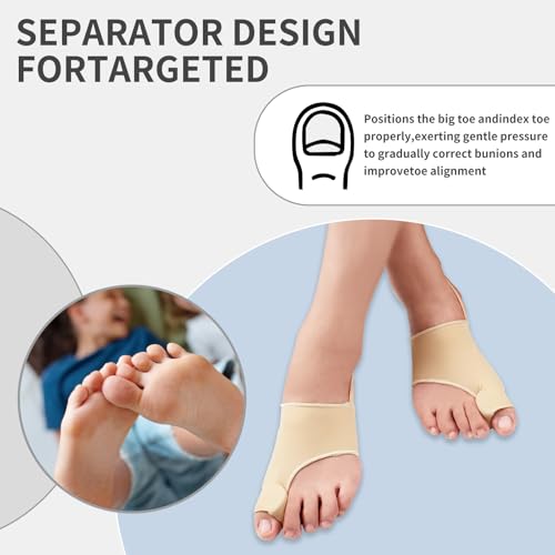 Bunion Corrector and Toe Straightener Splint - 2 Pack - Beige