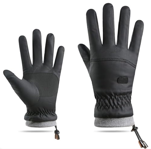 Men's Winter Ski Gloves - Touchscreen, Cold Weather, Black, One Size