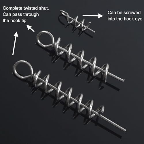 JOGFFDE 100pcs Soft Lure Bait Spring Twist Lock for Fishing Crank Hooks M