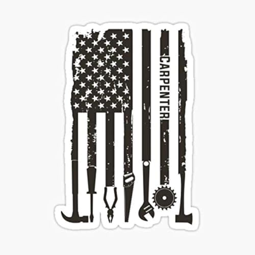 3pcs Blacked Out American Flag Hard Hat Stickers - 3 inch Set