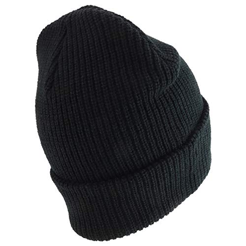 XX-Large Black Oversized Ribbed Knit Beanie Hat - Warm & Stretchable