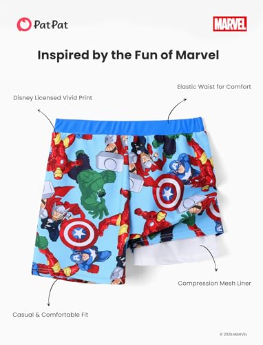Boys Swim Trunks with Rash Guard - Disney Spiderman 6-7 Years