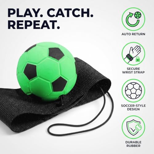 Wrist Return Ball with Strap - Bouncy Rubber Exercise Ball